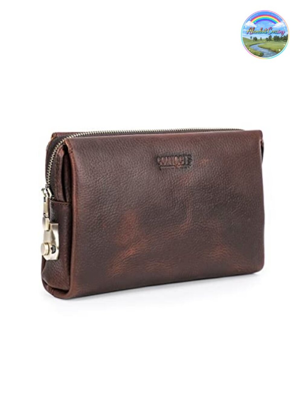 Mens Leather Clutch Bag Anti Theft Code Lock Wristlet Wallet